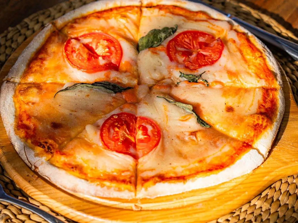 Margherita-style wood-fired pizza at The Pavilion, Seconda Stella